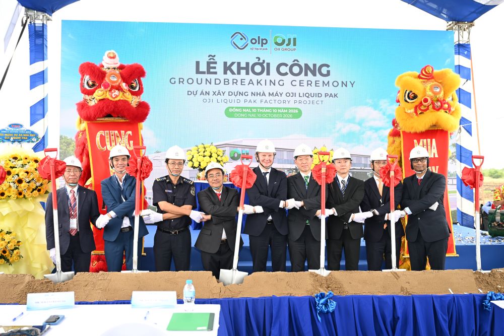 OJI GROUP khởi công nhà máy bao bì hộp giấy tiệt trùng 110 triệu USD tại Việt Nam, mở rộng năng lực sản xuất qua thương hiệu OJI LIQUID PAK (OLP)