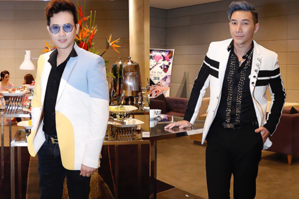 Ca sĩ Nguyên Vũ cùng siêu mẫu Nam Phong diện vest Coco & Papa cực chất tham dự họp báo cuộc thi sắc đẹp