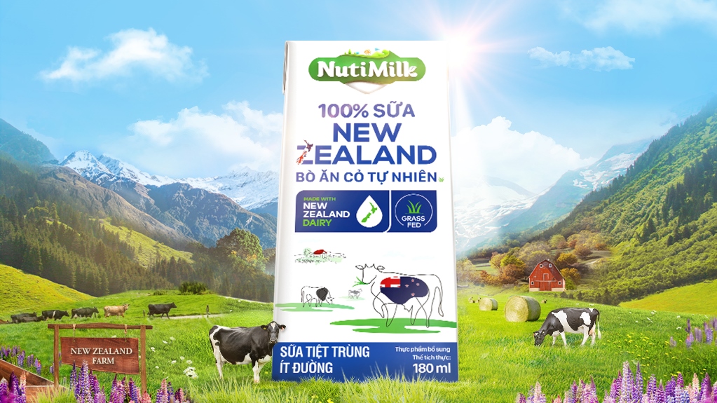 Nutifood hợp tác độc quyền đưa 100% sữa New Zealand bò ăn cỏ tự nhiên