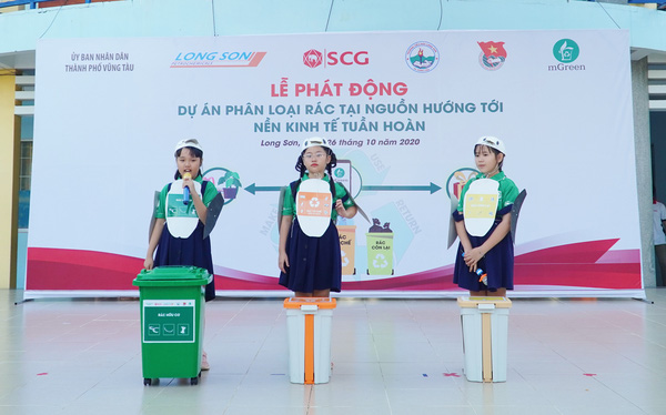 SCG khởi động dự án thí điểm đầu tiên về phân loại rác tại trường tiểu học Long Sơn 2 ở Bà Rịa – Vũng Tàu