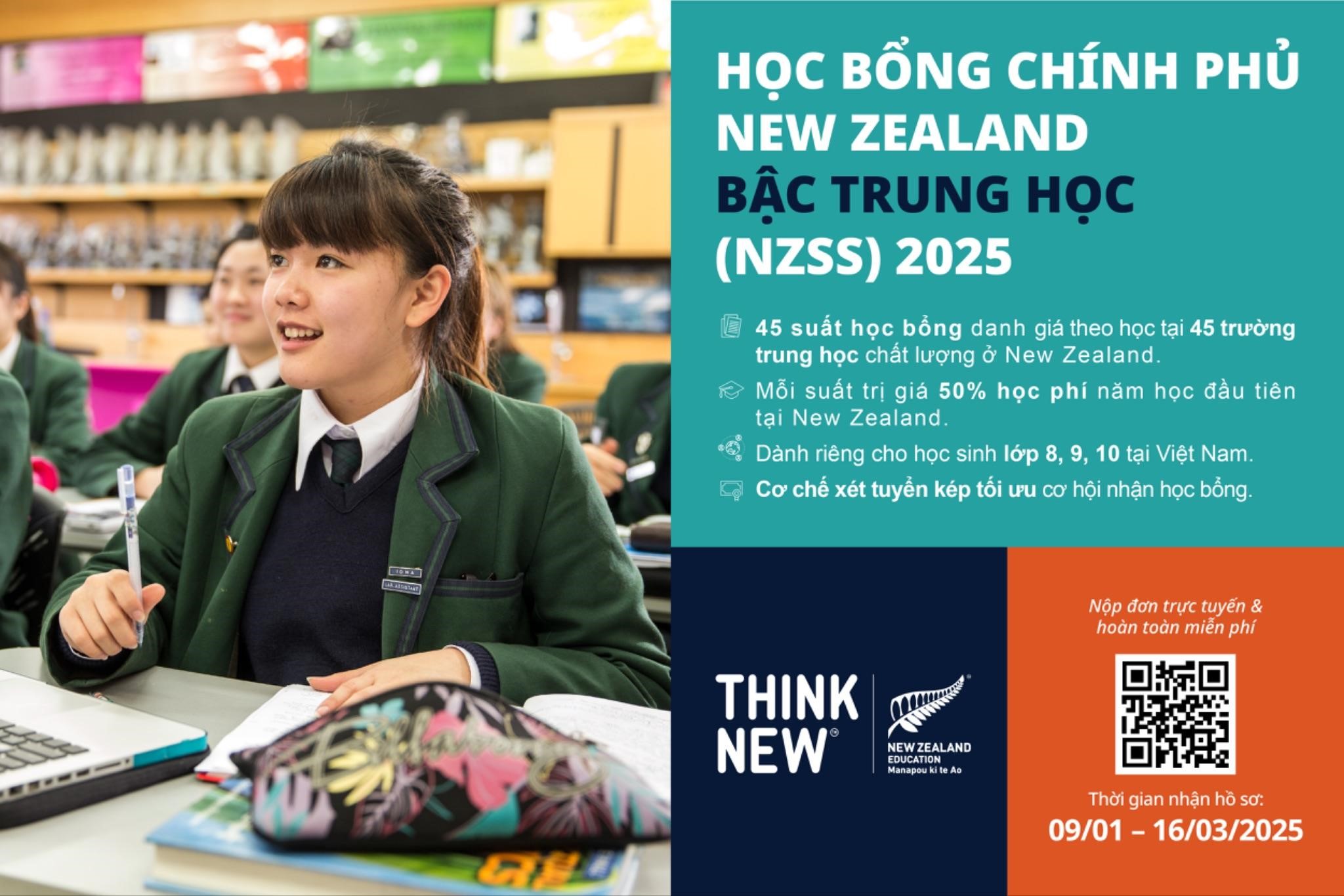 Học bổng chính phủ New Zealand 2025 mở đơn với tần suất học bổng trung học cao nhất từ trước đến nay