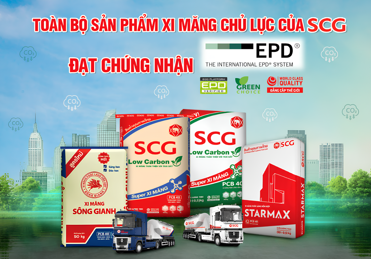 SCG Việt Nam đạt chứng nhận EPD cho toàn bộ xi măng chủ lực, khẳng định vị thế tiên phong bền vững