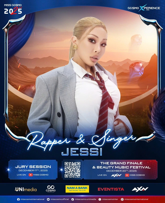 “Chị đại” Jessi và nhóm nhạc TEMPEST biểu diễn tại Chung kết Miss Cosmo 2025 “Chị đại” Jessi và nhóm nhạc TEMPEST biểu diễn tại Chung kết Miss Cosmo 2025